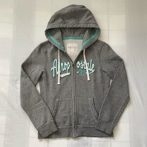 Aeropostale Dark Gray Zip-Up Hoodie